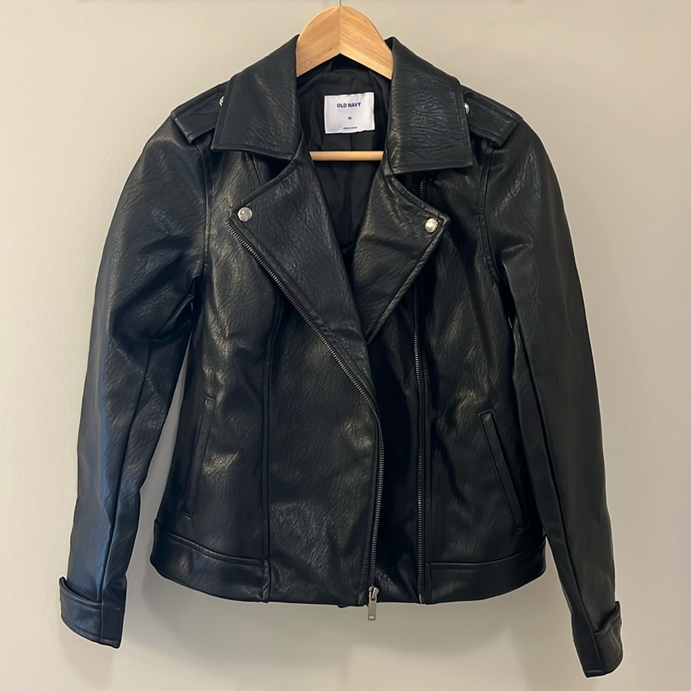 NWOT faux leather biker jacket